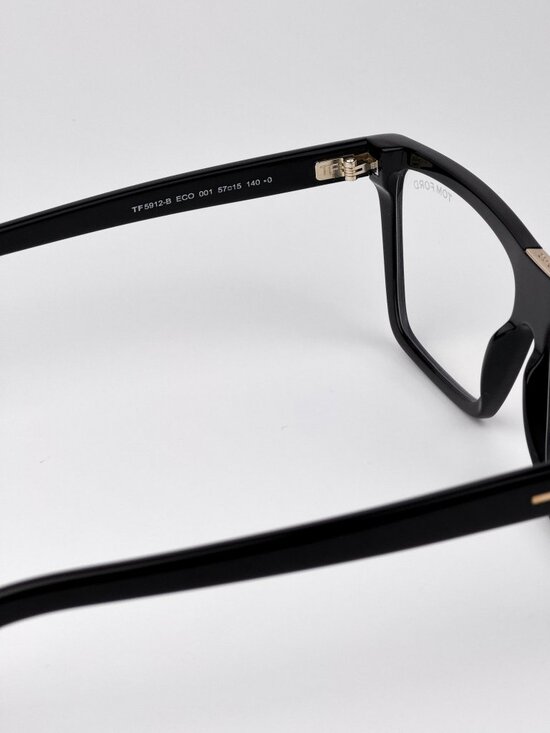Tom Ford Women’s Eyeglasses Shiny Black Cat Eye FT5912-B 001 Blue Light Block main image 8
